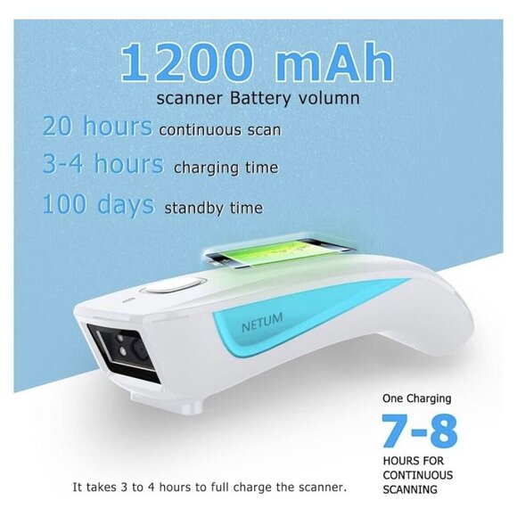 Upgraded Mini Wireless QR Barcode Scanner, 3 In 1 Bluetooth C850 - Picture 6 of 6